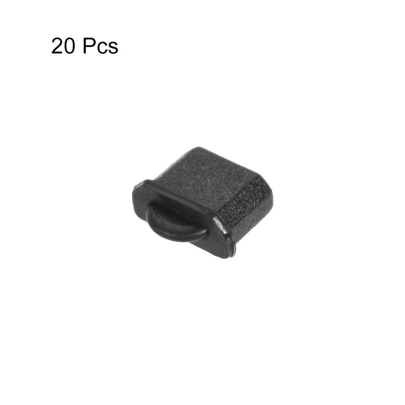 uxcell 20pcs Micro Silicone Protectors Male Port Anti Dust Cap Cover Black