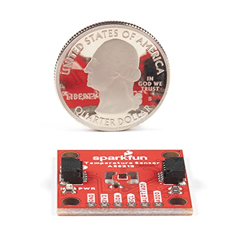 SparkFun Digital Temperature Sensor Breakout - AS6212 (Qwiic) - High Accuracy Low Power Consumption Board Small Size 1 inch by 1 inch Footprint Configurable Alert pin 8 Selectable I2C addresses