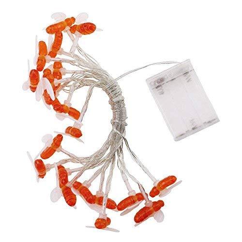 Honeybee Fairy String Lights, ER CHEN 10Ft 20 LED Honeybee Battery Power Led String Lights for Party, Wedding, Xmas, Decoration, Gardens, Patios, etc. Battery Powered