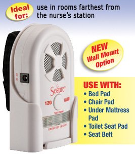 Secure 45CSET-5 Chair Exit Alarm for Fall and Wandering Prevention - 12"x12" Wheelchair Sensor Pad - Caregiver Alert Patient Monitor w/Adjustable Volume/Tone, Flashing Light, Auto-Reset