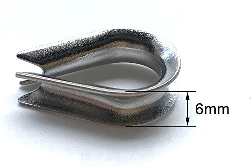 HEVERP 50 PCS M3 Stainless Steel Thimble for 1/8 Inches Diameter Wire Rope