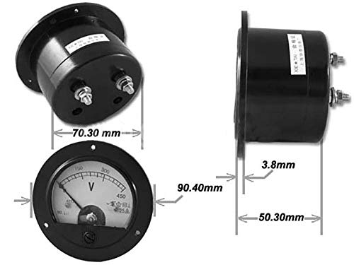 DC 0~50V Round Analog Volt Pointer Needle Panel Meter Voltmeter