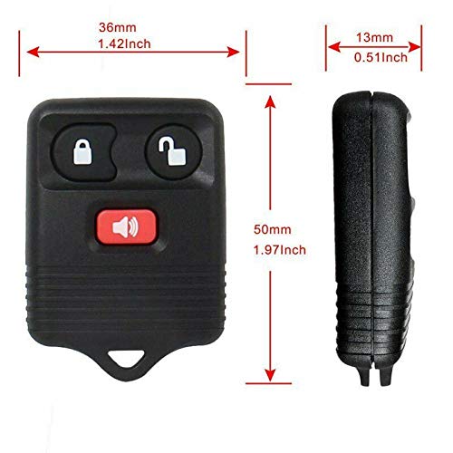 PeakCar (pack of 2) Black Car Key Fob, Keyless Entry Remote 3 Button Compatible with 1998-2016 F150 F250 F350 - CWTWB1U331, CWTWB1U212, CWTWB1U345, GQ43VT11T