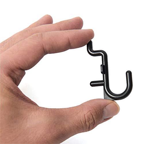 Jucoan 200 Pack Pegboard Hooks, 1/4 Inch J Peg Hooks KitÂ for Garage Tool Storage Organizer, Jewelry Hanging (Black)