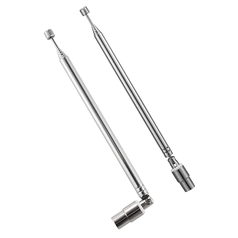 POBADY 2PCS TV Male Plug Connector Telescopic Antenna 7 Sections PAL Telescopic Antenna 71.5cm/28IN for DVB-T DVB-T2 TV FM AM Stereo Reception 2 pcs