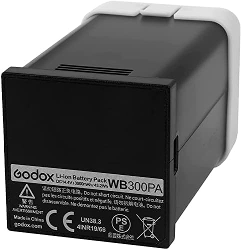 GODOX Replacement Battery WB300P WB300PA AD300 Pro AD300Pro, Lithium Battery with DC 14.4V/2600mAh & 320 Times Full-Power Flashes WB300PA