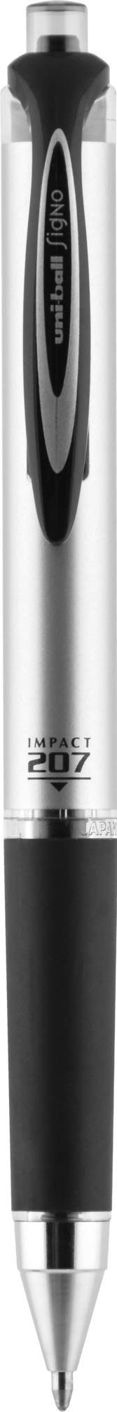 Uni-Ball Signo Impact 207 Rt 65870 Pack of 3 with 4 Packs of Refills 65873 Black Gel Ink 1.0mm Bold Point