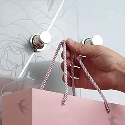 MHDMAG Coat Magnetic Hooks Heavy Duty Magnet Hanger, Magnet Hooks with Rare Earth Neodymium for Home, Office, Workplace or Traveling(D36 Sliver-4) medium package 4pcs Silver