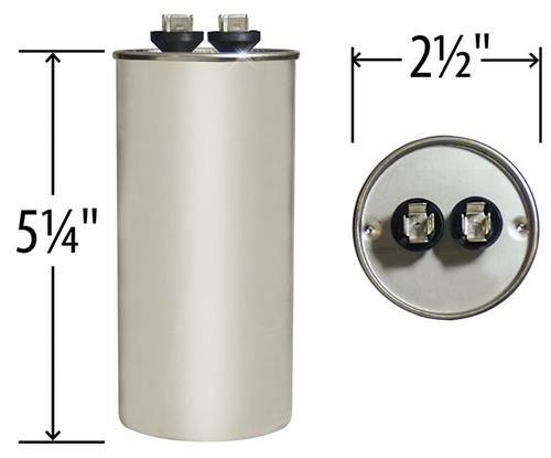 Trane CPT01074 / CPT-1074 - 80 uF MFD x 440 VAC Genteq Replacement Capacitor Round # C480R / 27L322