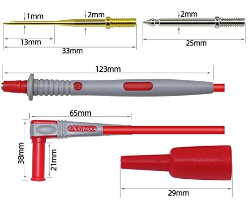 DEVMO Fluke Compatible Hard Point Test Leads Set Banana Plug Compatible with Digital Multimeter Meter Probes Electrical Test Probe