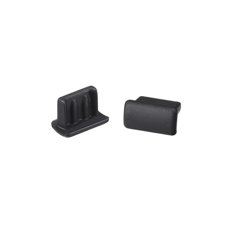 uxcell 20pcs Silicone Mini USB Cap Port Cover Anti Dust Protector 7mmx2mm Black