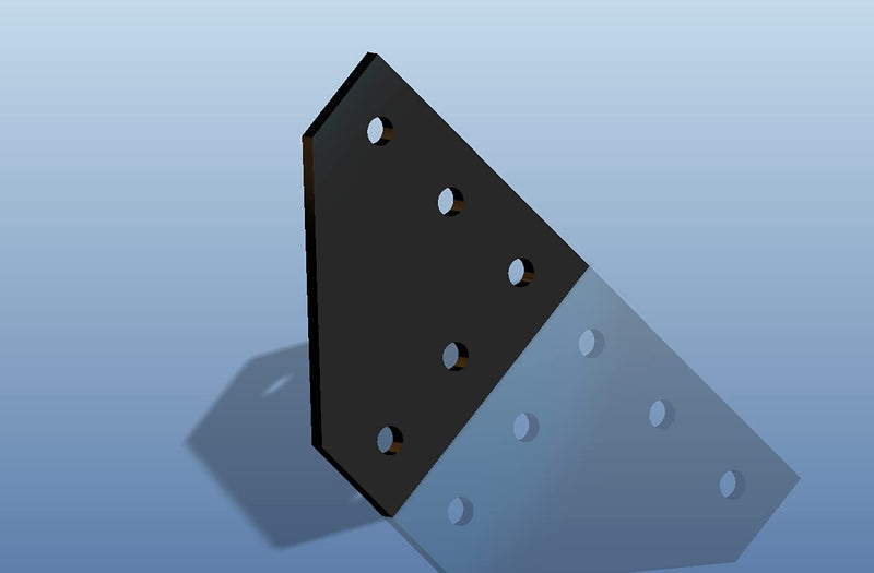 Aopin L Shape Corner Bracket Plate Surface Anodic Oxidation Black Aluminum Alloy Outside Joining Plate 2020 Series Aluminum Profile 3D Printer Frame 5 Hole, 4Pcs