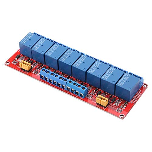 Keenso 8 Channel Optocoupler Relay Module, 5V/12V/24V 8 Channel Relay Board with Optocoupler High/Low Trigger Expansion Board (5V)