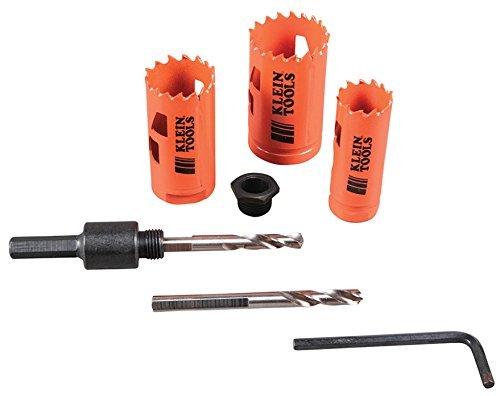 Klein Tools Electrician's Hole Saw Kit with Arbor 3-Piece 32905