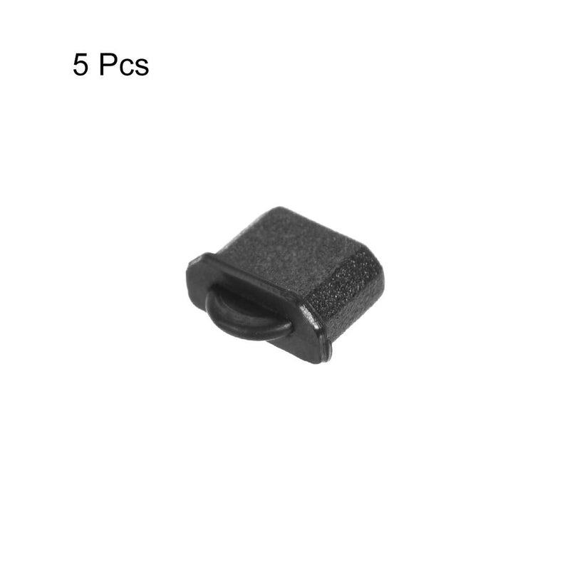 uxcell 5pcs Micro Silicone Protectors Port Anti Dust Cap Cover Black