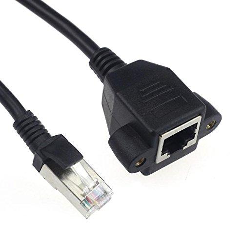 Ethernet Extension Cable, ANRANK EC45030AK RJ45 Male to Female Ethernet LAN Network Extension Cable Black - 1FT/0.3M