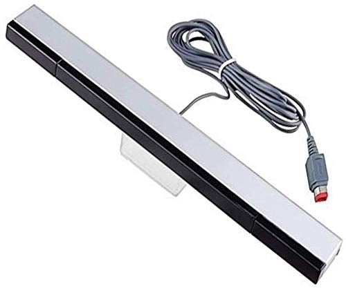 JINHEZO Replacement Wired Infrared IR Ray Motion Sensor Bar Compatible Nintendo Wii and Wii U Console (Silver/Black)