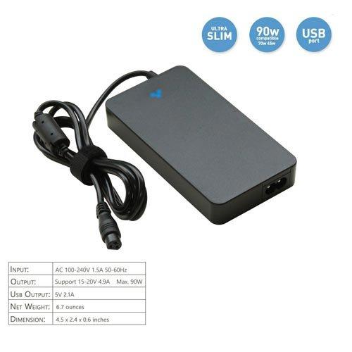 Belker 90w Universal Laptop Charger AC Adapter for Hp Dell Toshiba IBM Lenovo Acer Asus Samsung Sony Fujitsu Gateway Notebook Ultrabook with 5V 2.4A Fast Charging USB Port