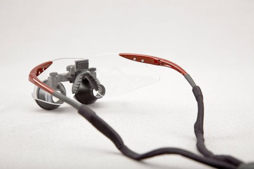 Dental Surgicial Loupe Loupes 2.5x Magnification 16.5" (420mm) Working Distance Burgundy Goggles