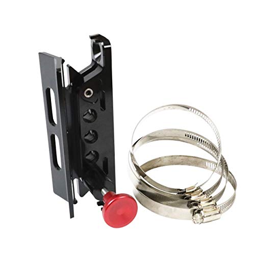 Quick Release Adjustable Aluminum Fire Extinguisher Holder Mount Bracket Compatible with for Jeep Wrangler UTV Polaris RZR Ranger Camper Van with Pillar Black