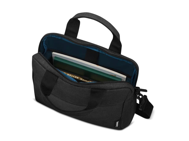 Lenovo Laptop Shoulder Bag T210, Fits up to 12-inch laptop or tablet, Sleek Design, Durable and Water-Repellent Fabric, GX41K07197, Black