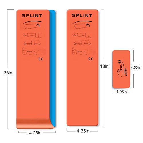Splints -Medical Splint Roll Fold Finger Splint 3 Piece for Neck, Leg, Knee, Foot, Wrist, Hand, Arm Injuries … (Orange) Orange