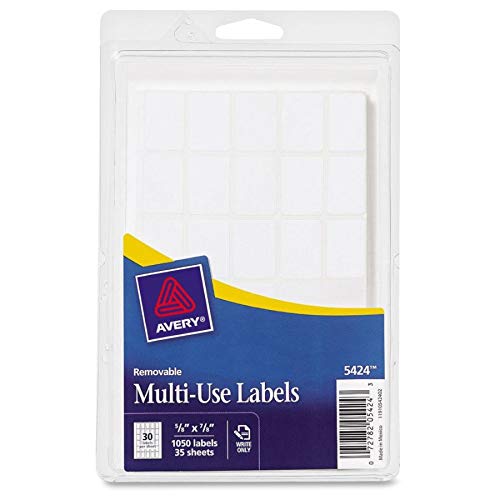 Avery 05424 Removable Multi-Use Labels, Handwrite Only, 5/8 x 7/8, White, 1050/Pack