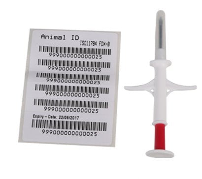 5 Pack Pet Microchip 134.2Khz Animal ID Chips with Syringe for Animal Identification ISO 11784/11785 and FDX-B Standard 2.12X12mm 2.12X12 mm 5 pack