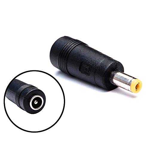 XMHF DC Power Converter Plug, 4.8mm x 1.7mm Male to 5.5mm x 2.1mm Female Jack Adapter Connector Black & Yellow Tip 10pcs