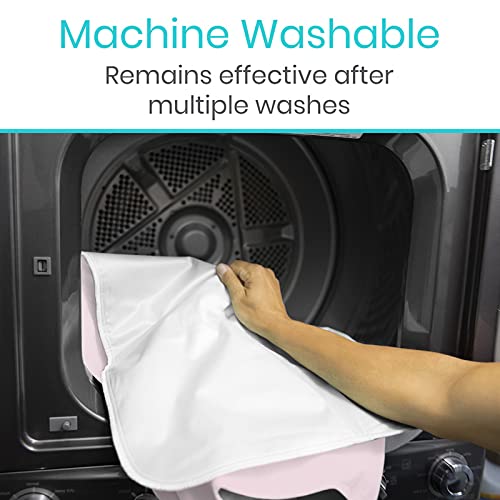Vive Washable Incontinence Bed Pad - Heavy Duty, Waterproof Overnight Urinary Mattress Protector - Reusable Dry Bed Wetting Underpad (34" x 36", Pink) 34" x 36"