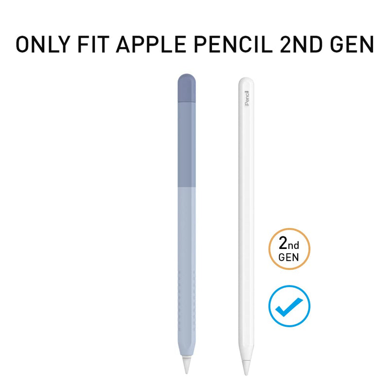 Delidigi Pencil Case Compatible with Apple Pencil 2nd Generation Case, Gradient Color Case Sleeve Silicone Cover Accessories for Apple Pencil 2nd Gen (Lavender Grey) Lavender Grey