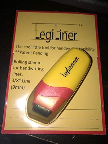 LEGILINER Tool- 3/8" Dashed Handwriting line, Rolling, self-Inking Stamp. Handwriting Practice Tool for Teachers/OT’s/Homeschool/Special Ed, Size for 3rd Grade or Later.