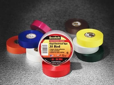 Scotch¨ Vinyl Color Coding Electrical Tape 35-1/2" Wide, 20 feet Per Roll (Blue)