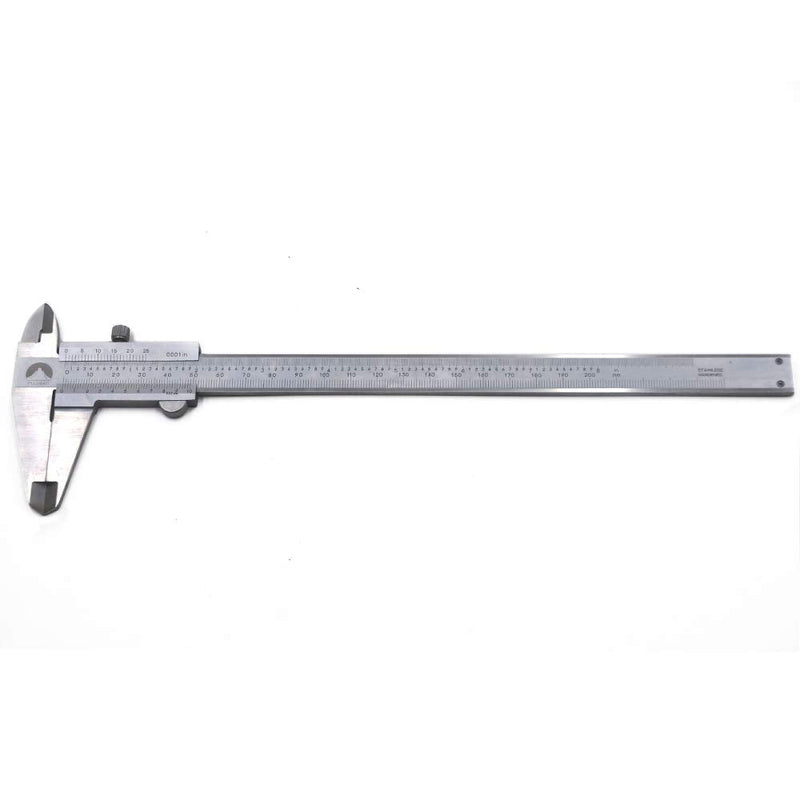 Oudtinx Professional Caliper Vernier Caliper Stainless Steel Hardened Chromeplated Inch/Metric 0-8"/200mmx0.001"/0.02mm 0-8"