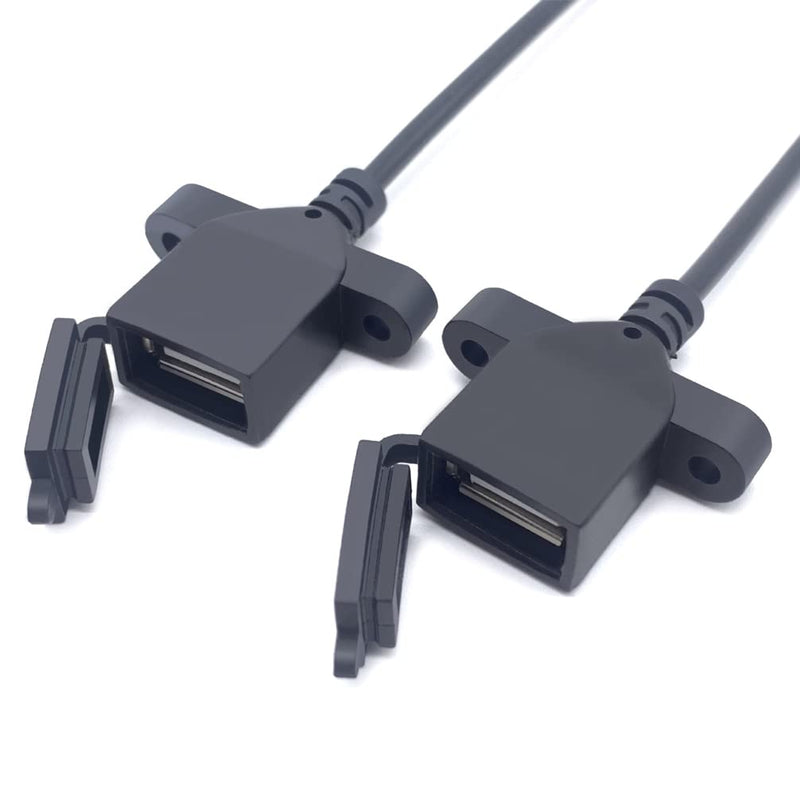USB Female Socket DustProof Cap Cable USB (AF) Type A Female Data Cable with Dustproof Cover Locked Dust-Proof USB 2.0 Female Port with Dustproof Cap Cover 2PCS