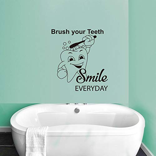 BooDecal Dental Clinic Office Wall Decal Dentist Wall Art Stickers Decals Dental Wall Stickers Teeth Clinic Removable Tooth Decor Bathroom Shower Room Decoration 20 Inches x 22 Inches
