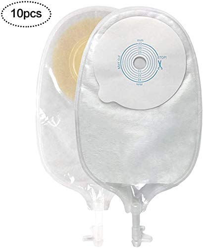 Urostomy Bag, Medicals Drainable Pouch Ostomy Stoma Bags One Piece System Cut-to-Fit,Pack of 10 PCS Ostomy-E001
