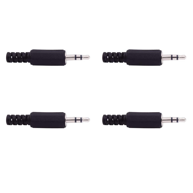 Fancasee (4 Pack) 3.5mm Replacement Repair Plug Jack TRS 3 Pole Stereo Male Plug 1/8" 3.5mm Solder Type DIY Audio Cable Connector for Headphone Headset Earphone Cable Repair
