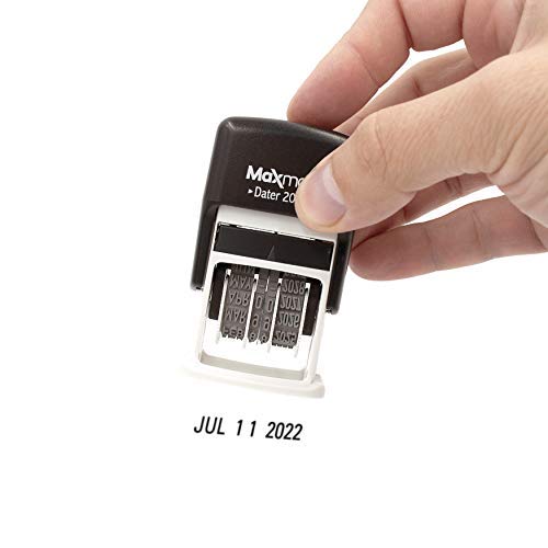 MaxMark Dater 2000, Self Inking Small Date Stamp with Black Ink