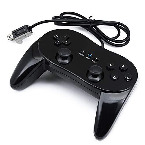 QUMOX Classic Pro Controller Console Gamepad Joystick Compatible with Wii Game Remote (Black) Black