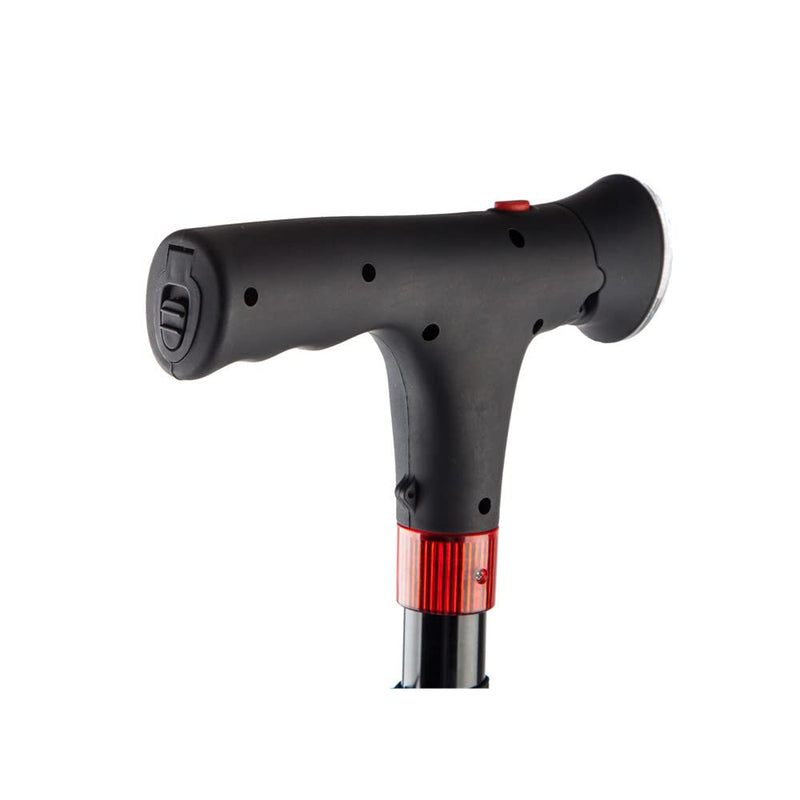 GiMa 43050 Walking Stick with Light from Safety, Men's Type, Black Non-Rotating Base+J10