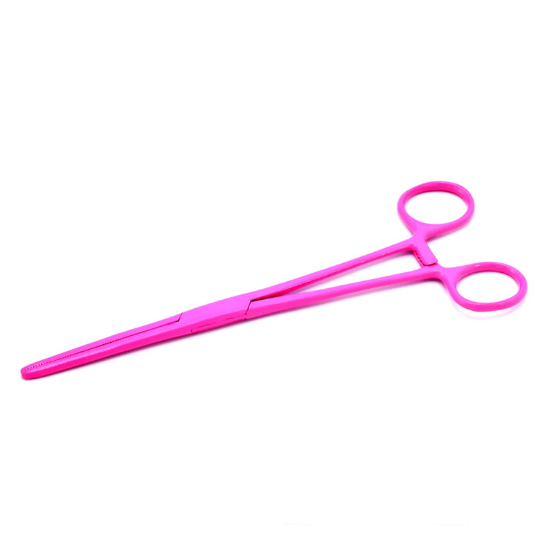 TeckMed - Ultimate Hot Pink Hemostat Set, 6 Piece Ideal for Hobby Tools, Electronics, Fishing and Taxidermy