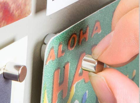 Bullseye Office - Innovative"No Hole" Push Pins, Set of Magnetic Office Thumb Tacks and Magnets (16 Pairs, Silver Cylinders) (16 Pairs, Silver Cylinders) 16 Pairs