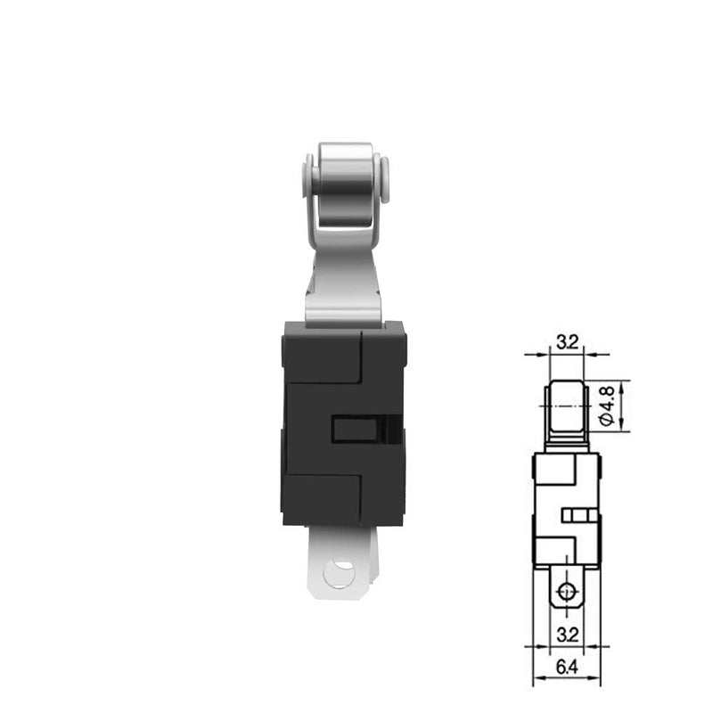 MUZHI SPDT1NO 1NC Momentary Hinge Metal Roller Lever Micro Switch AC 5A 125 250V 3 Pins 12 Pcs