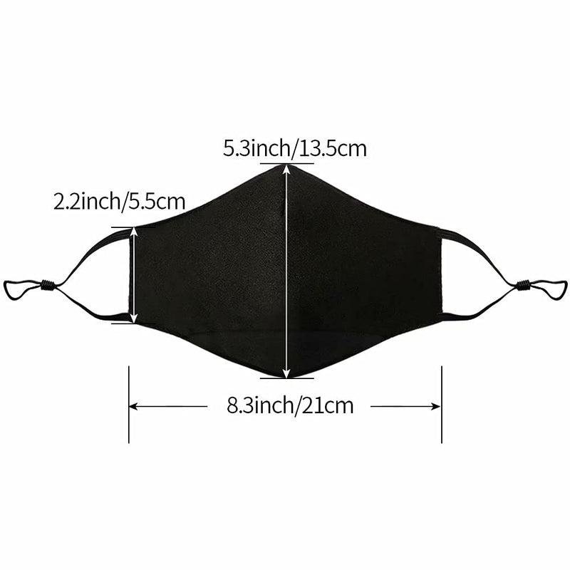 3 Pcs Adult Unisex Reusable Washable Adjustable Face Protection with Filter Pocket and Nose Wire Black Breathable Cotton Dust Cloth with 10Pcs Replacement Carbon Filters for Man and Women 3+10Pcs