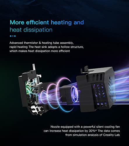 Original Creality CR6 SE Hotend Extruder Full Kit Assembled for CR-6 SE CR6 MAX 3D Printer w/Auto Leveling, Back Support Bracket, Heater, Thermistor, Cooling System