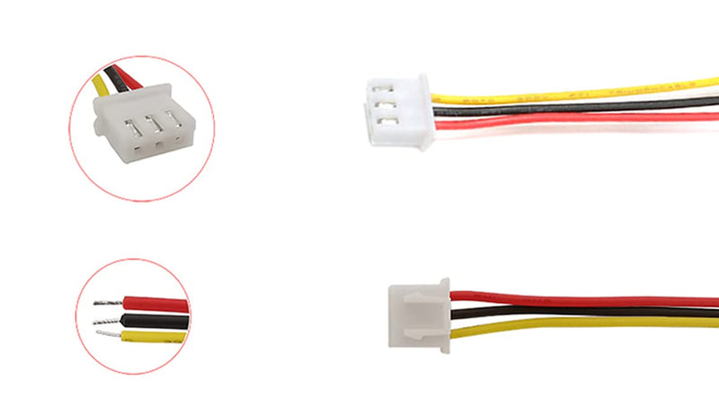 20Pairs JST XH 2.54mm 3Pins Connector, 2.54mm Pitch Female and Male JST Connection Plug Header with 300mm 26AWG Cable