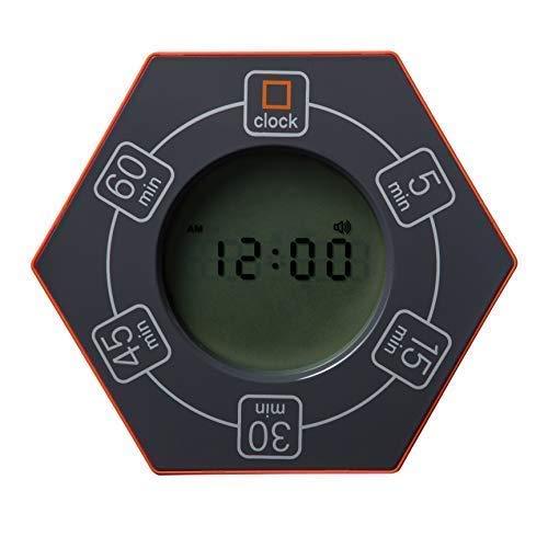 Home & Office Timer with Clock, 5,15, 30, 45, 60 Minute Preset Countdown Timer, Easy-to-Use Time Management Tool (Orange) 60-Min Timer Orange - 5, 15, 30, 45, 60 Min