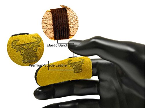 G & F Products 8128XL Cowhide Leather Guard, Finger Protection, X-Large, Xlarge, Tan Tan Tan Brown/Tan Finger Guard