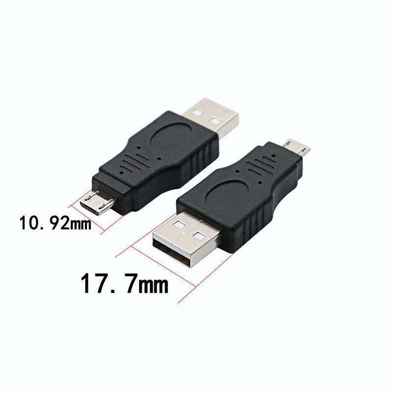 USB 2.0 Adapter - A-Male to Micro-Male - Black (3 Pack)